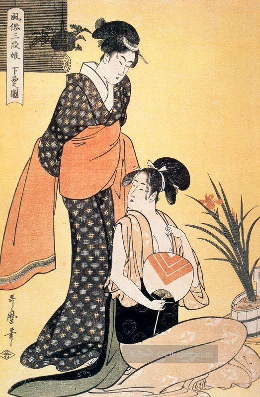 Domestic Scene Kitagawa Utamaro Ukiyo e Bijin ga Ölgemälde